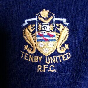Vintage 60s Tenby United Rugby Club V-Neck Sweater